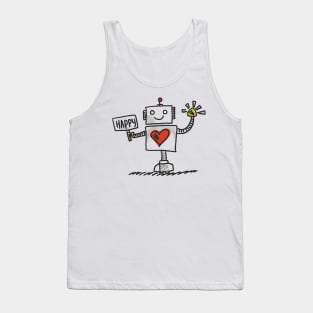 Cute Happy Robot Tank Top